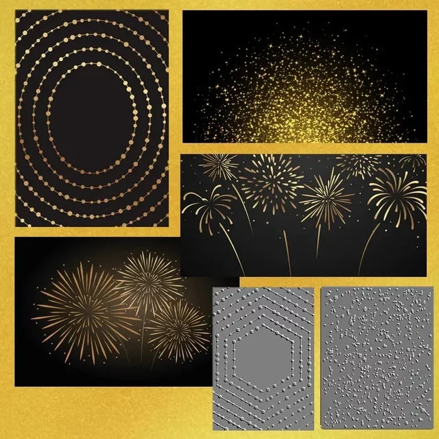 Goldene Metall-Stanzform für Heißfolien-Lichterketten zum Basteln von Scrapbooking, Karten und Weihnachtsdekoration - Bild 1