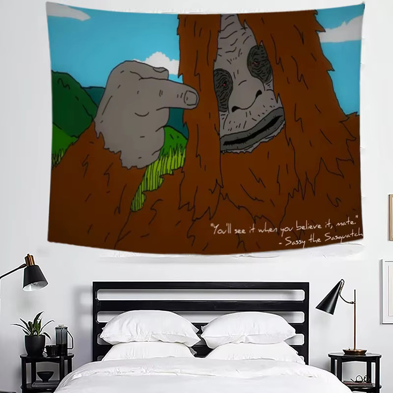VIKAMA Sassy The Sasquatch Lustiger Meme-Wandteppich, Mehrfarbig, Rechteckig - Bild 2