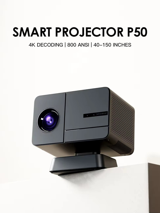 LINGLAN P50 H723 Projektor in Schwarz mit 4K UHD, 800 ANSI Lumen, Android 14, WiFi 6 und Bluetooth 5.4 - Bild 1