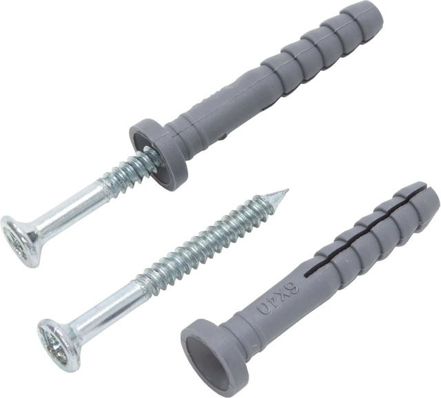 Protektor Schlagdübel Set für Gipskarton aus verzinktem Stahl in Silber, 100 Stück, Durchmesser: 6 mm, Länge: 40 mm - Bild 1