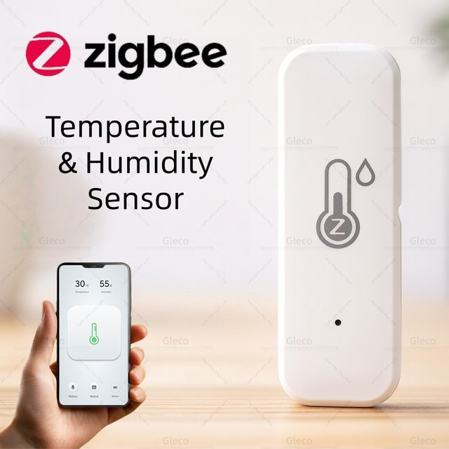 Tuya Zigbee Temperatur- und Feuchtigkeitssensor Smart Home Hygrometer in Weiß mit Echtzeit-Überwachung via Smart Leben App - Bild 1