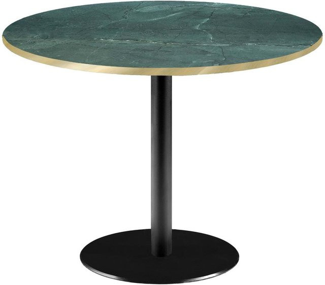 RestooTab Tisch Rome XL rund in Dunkelgrün Marmoriert mit Messing, Höhe: 75 cm, Durchmesser: 120 cm - Bild 1
