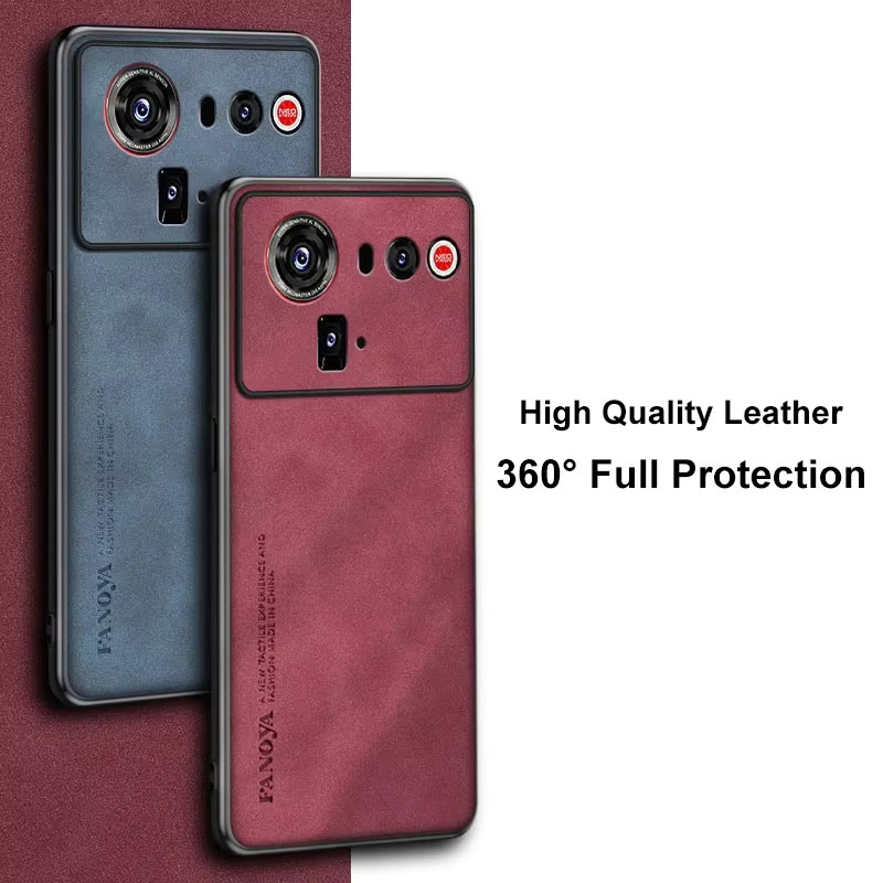 EUCAGR Luxus PU Leder Handyhülle für ZTE Nubia Z80 Ultra 5G in Braun, stoßfeste Silikon-Schutzhülle - Bild 2