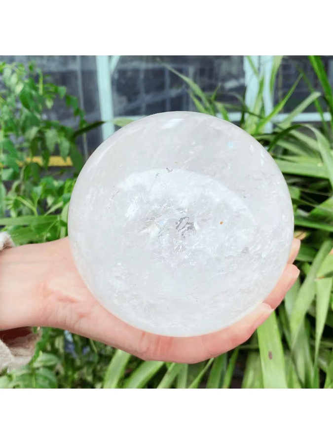 CrystalHola Natürliche Weiße Phantom-Kristallkugel aus transparentem Edelstein als Dekoration und Sammlerstück - Bild 5