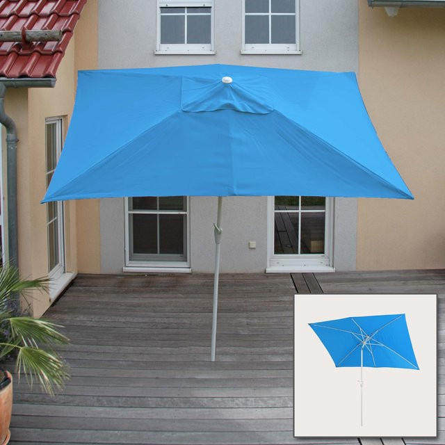MCW Sonnenschirm Castellammare, rechteckiger Gartenschirm in Blau, neigbar, B/B/H: 300 x 200 x 300 cm - Bild 1
