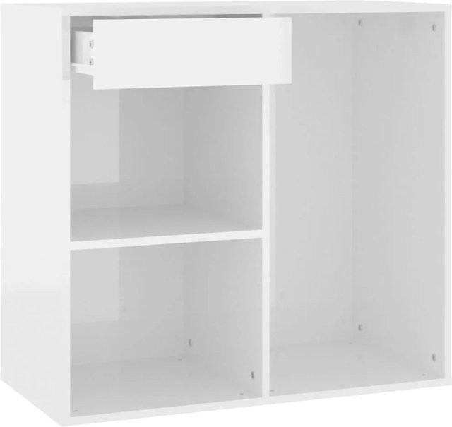 vidaXL Kosmetikschrank in Hochglanz-Weiß, moderner Standschrank aus Holzwerkstoff für Badezimmer und Schlafzimmer, B/T/H: 80 x 40 x 75 cm - Bild 1