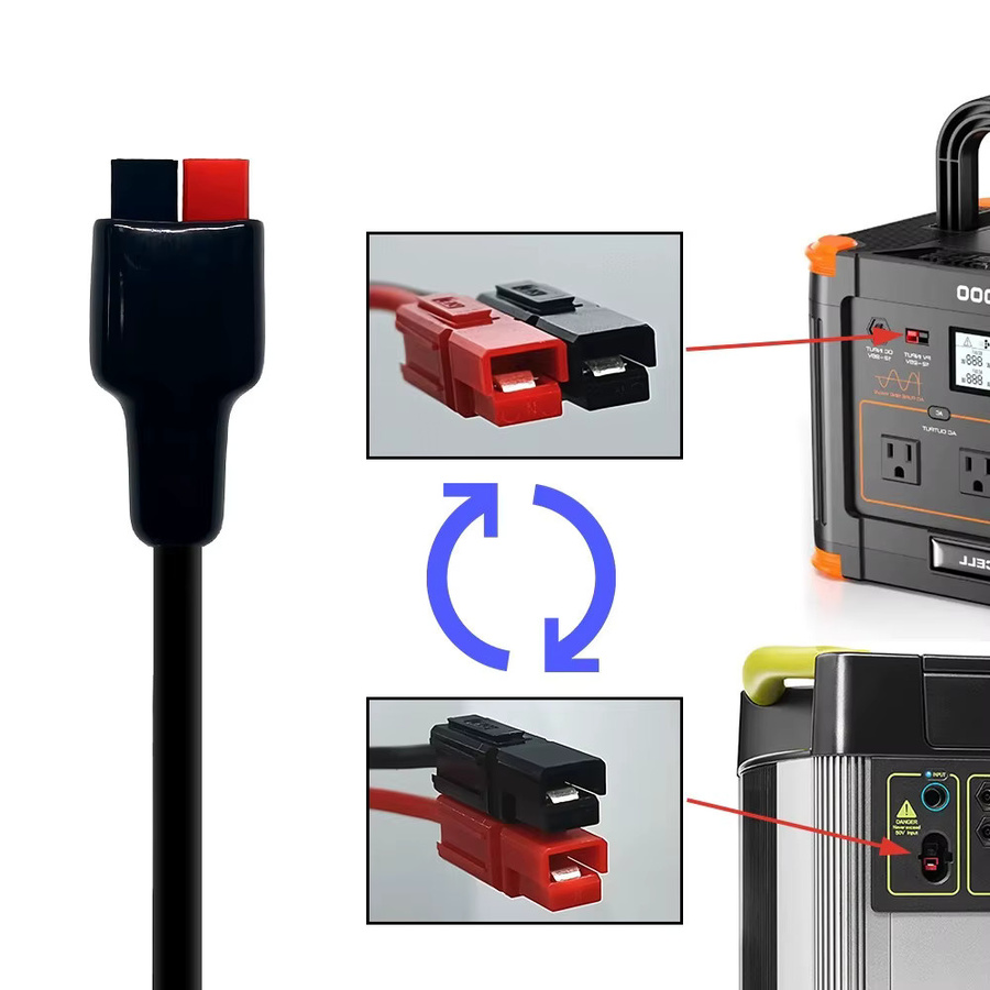 Jackery Anderson Power Pole zu DC 8020 Stromkabel mit 8,0mm x 2,0mm Buchse und 16AWG, Schwarz, für Solarmodule, Generatoren und tragbare Powerstations - Bild 2