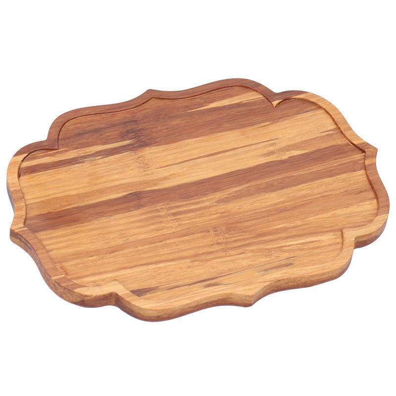 CosyHome Bambus Theebrett Serveierschale im japanischen Stil mit Schutzpolstern, Braun, B/T/H: 19,8 x 13,7 x 1,8 cm - Bild 2