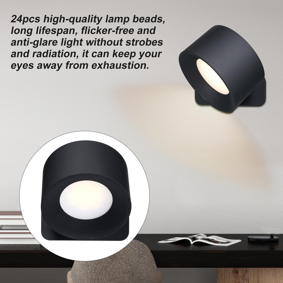 Neoglint LED Schranklampe mit 4,5 W und Akku, Schwarz, Warmweißes Licht, Magnetisch und Selbstklebend - Bild 7