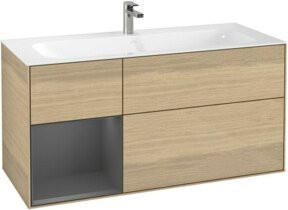 V&B Waschtischunterschrank Finion Wandbeleuchtung Anthrazit B: 119,6 cm, T: 49,8 cm - Bild 1