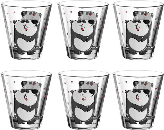 Leonardo Kinderbecher Bambini Tumbler aus Glas, 6er Set, Multicolor, 215 ml - Bild 1
