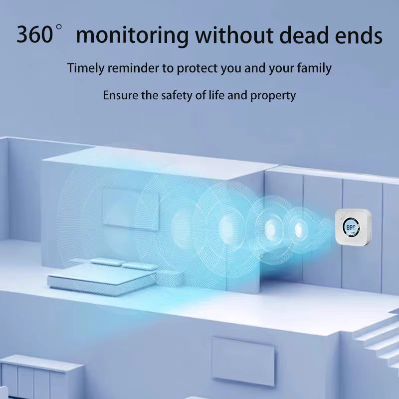 PGST CO-Alarmsensor für Zuhause, hochempfindlicher Kohlenmonoxid-Alarmmelder mit 85 dB Warnung und LCD-Anzeige in Weiß - Bild 2