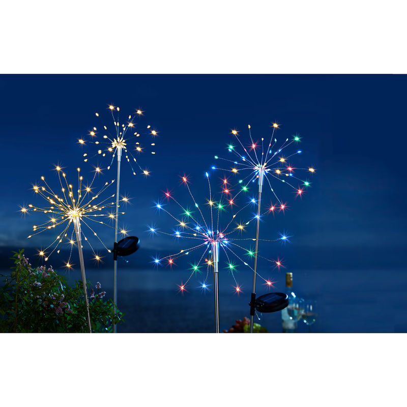 Viva Domo Solar-LED-Gartenstecker Lichterzauber mit RGB-Farben in Schwarz und Silber - Bild 2