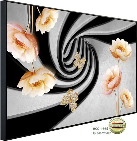 papermoon EcoHeat Infrarotheizung mit Abstrakt 3D Blumen-Effekt in Bunt und Matt-Optik mit App-Steuerung und WLAN - Bild 1