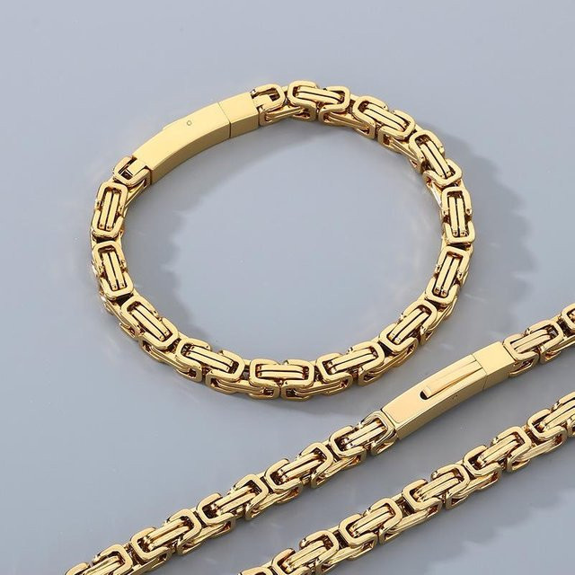 Armband, Titanstahl, Gold, beige, 65 cm, Herren - Bild 1
