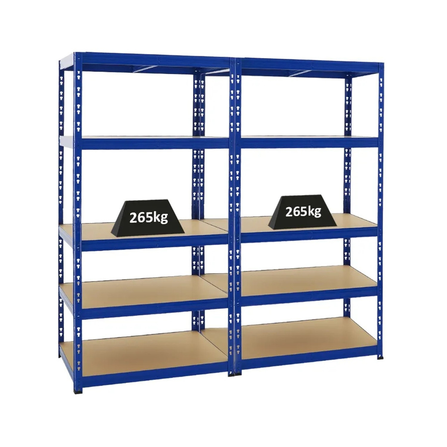 2er-Set PROREGAL Tiger Schwerlastregal mit 5 Ebenen, Blau, H x B x T: 180 x 90 x 60 cm - Bild 2