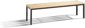 C+P Umkleidebank Basic aus Buche-Hartholz und Stahlrohr, Farbe Schwarzgrau, H x B x T: 42,0 x 150,0 x 35,3 cm - Bild 1