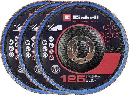 Einhell Flap Discs Curved Ceramic für Metall, 3 Stück, Durchmesser: 125 mm, Multicolor - Bild 1