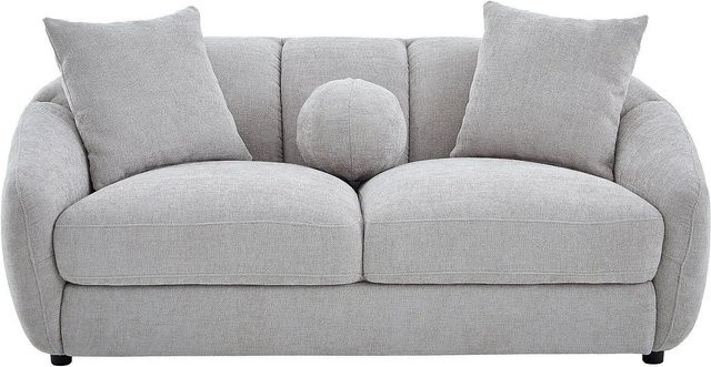 Sofa Nafeki in Lichtgrau ohne Schlafmöglichkeit mit Stoffbezug, Breite: 182 cm - Bild 1