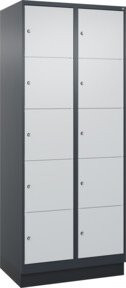 C+P Schließfachschrank Classic PLUS mit Sockel und 2 Abteilen, Farbe Anthrazit/Lichtgrau, B/T/H: 80 x 50 x 195 cm - Bild 1