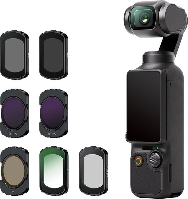 DJI OSMO POCKET 3 UV-Magnetfilter-Set Schwarz mit UV, CPL, ND8, ND16, ND32, ND64 und NDPL Filtern für 1-Zoll-Objektiv - Bild 1