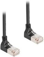 Delock RJ45 Patchkabel CAT 6a S/FTP Ethernet LAN Slim 90 Grad gewinkelt Schwarz Länge: 1,00 m - Bild 2