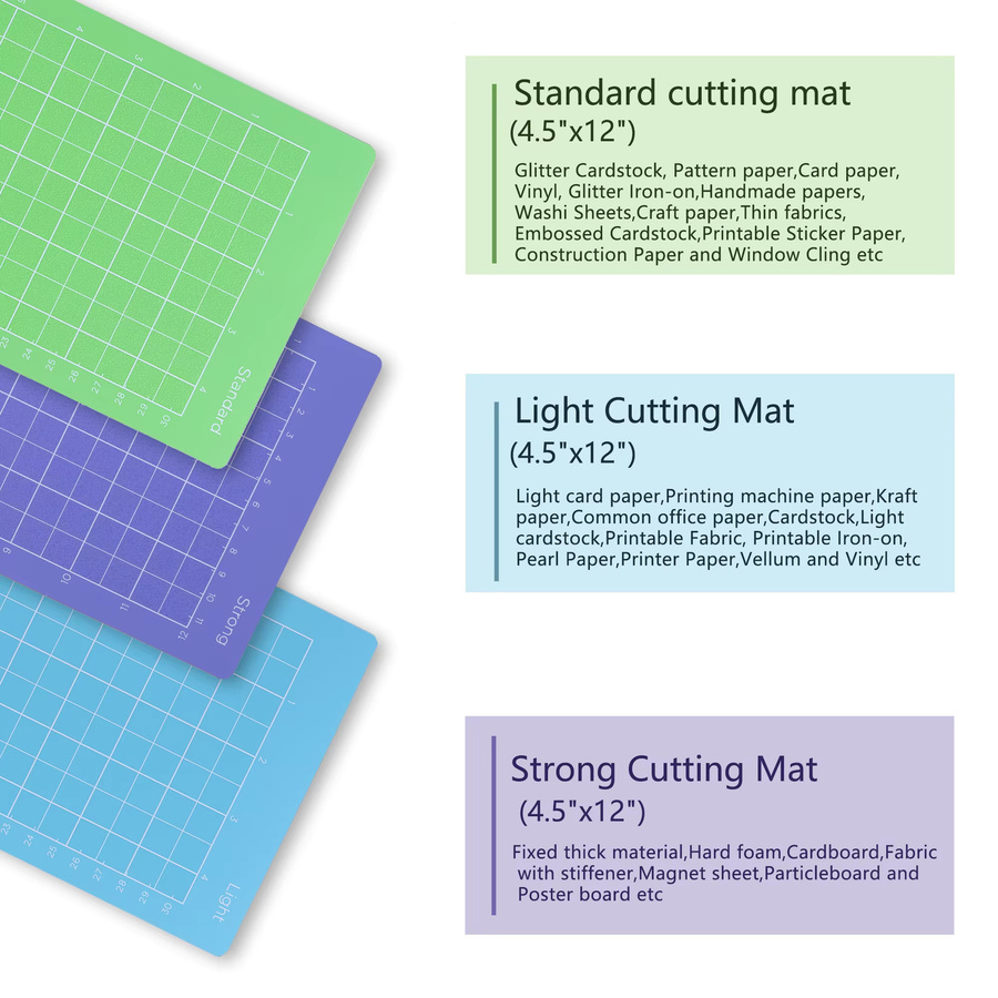 3-teiliges Set Schneidematten für Cricut Joy, Breite: 11,43 cm, Tiefe: 30,48 cm - Bild 1