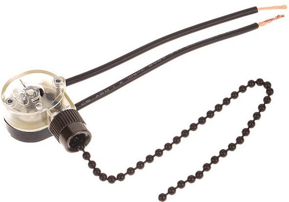 Zing Deckenventilator-Lichtschalter Ze-109/Xz-227 Zweidraht-Lichtschalter mit Zugschnüren in Schwarz - Bild 1