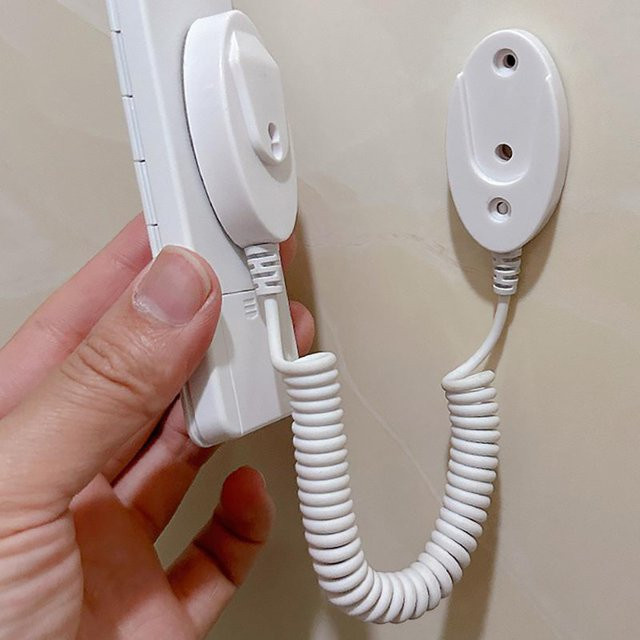 Magnetische Fernbedienung Halter mit einziehbarem Sicherheitskabel und Federseil in Weiß, 1/2 Stück Set zur Sicherung von TV-Fernbedienungen und Spielkonsolen - Bild 1