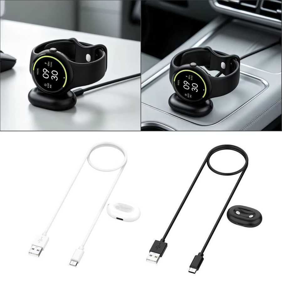 Google Magnetische Ladestation für Pixel Watch 4 in Schwarz mit abnehmbarem Ladekabel - Bild 2