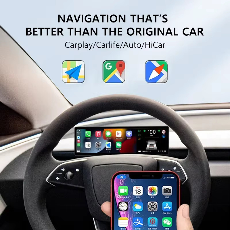 8,8 Zoll IPS Touchscreen Dashboard-Display für Tesla Model Y und Model 3 (2021-2026) mit AMD Ryzen Linux-System, CarPlay und HUD in Schwarz - Bild 5