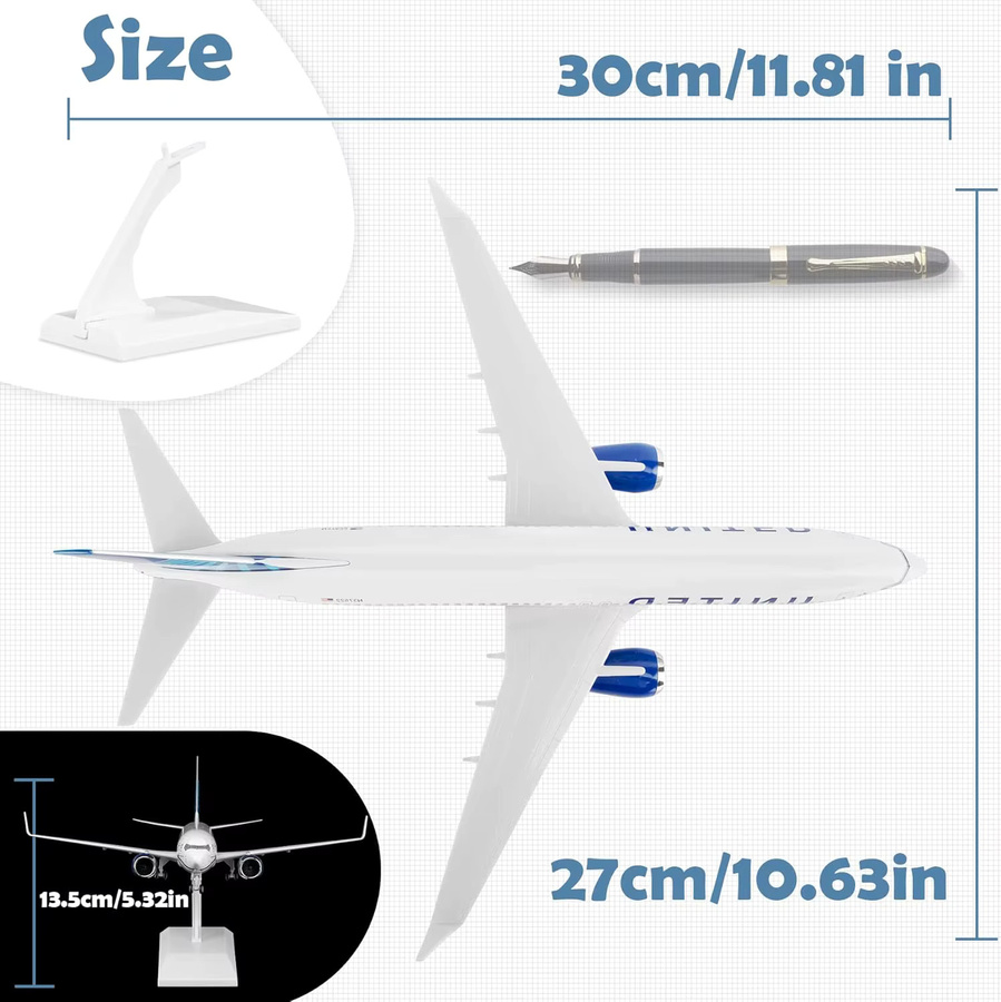 ZOCO United B737 Druckguss-Flugzeugmodell-Set, mit Ständer - Bild 4