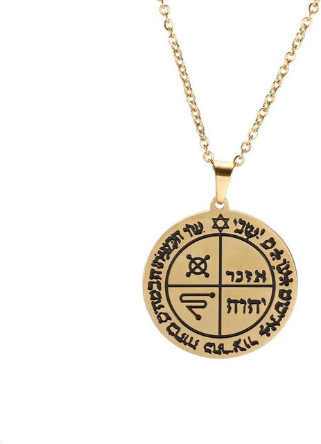 YULIN Anhänger Halskette Edelstahl, Gold, 52 cm, Unisex - Bild 1