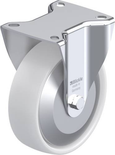 Blickle Bockrolle B-PO 125G-FA mit weißem Kunststoffrad, Durchmesser: 125 mm, Tragfähigkeit: 250 kg - Bild 1