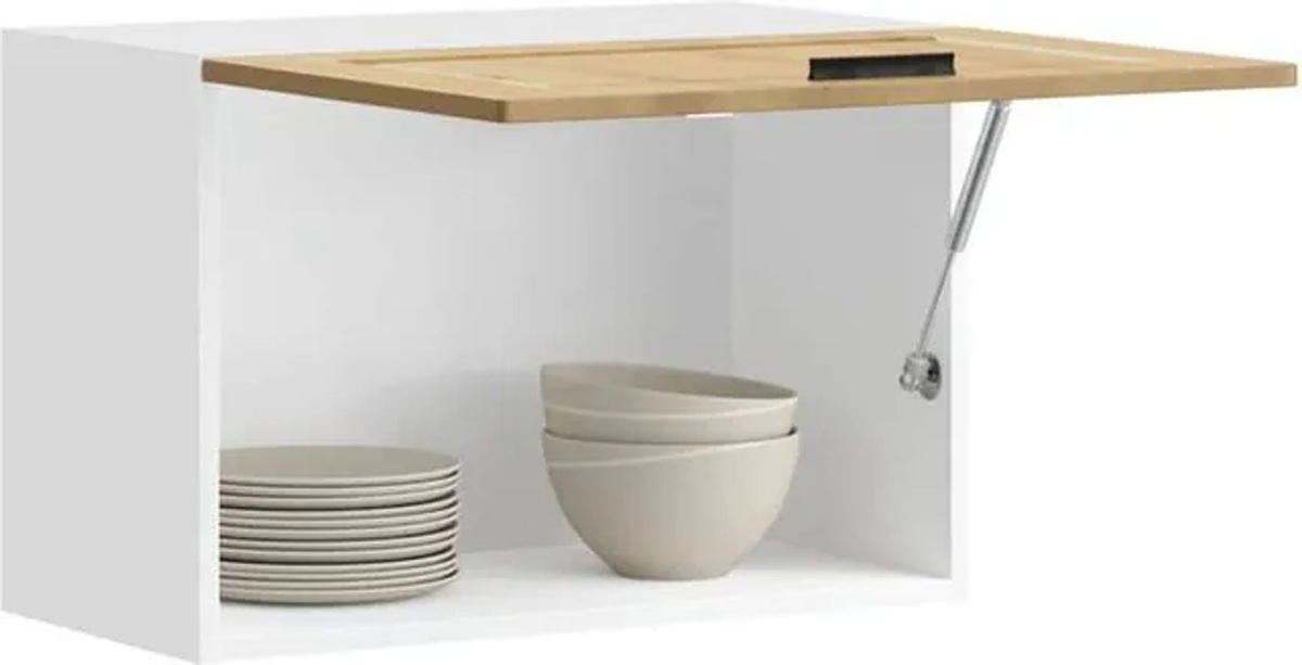 Küchen-Hängeschrank Porto von Vidaxl in Eiche Natur und Beige aus Holzwerkstoff mit Drehtüren im modernen Design - Bild 1