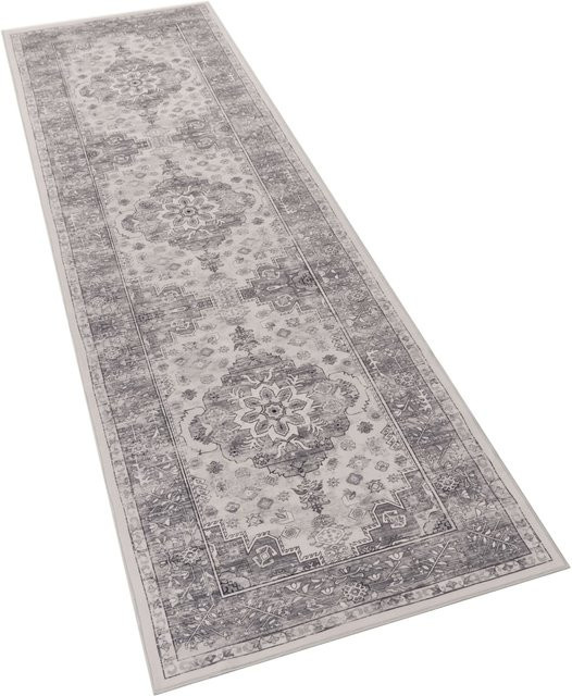 Waschbarer Teppich Sami in Grau im Vintage Design, rutschfest und strapazierfähig, B/T: 80 x 300 cm - Bild 1