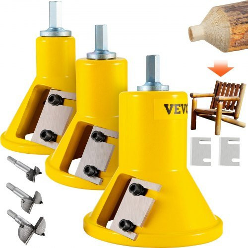 VEVOR Zapfenschneider Set aus Stahl mit 2 Klingen, Durchmesser: 25,4 mm, 38 mm und 50,8 mm - Bild 1
