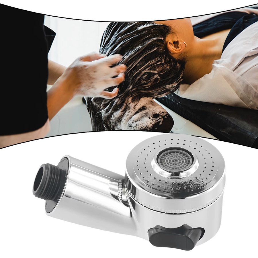 Chromfarbener Duschkopf mit G1/2 Interface für Badezimmer und Friseursalon in Silber - Bild 2