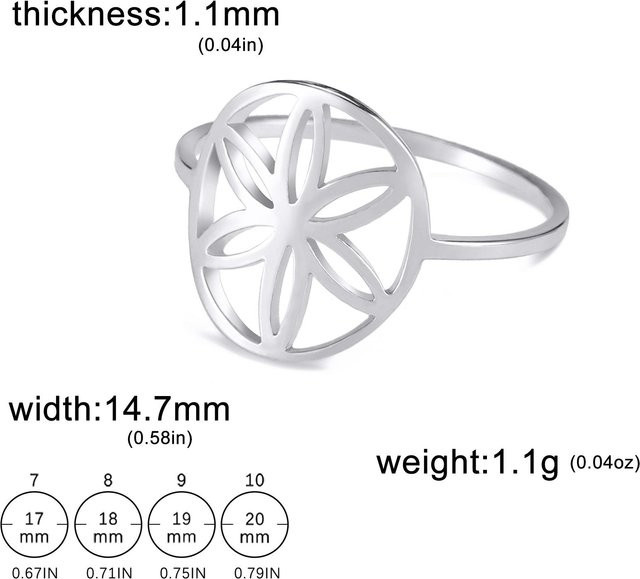 YULIN Ring Damen, Edelstahl, Gold, 10 - Bild 1