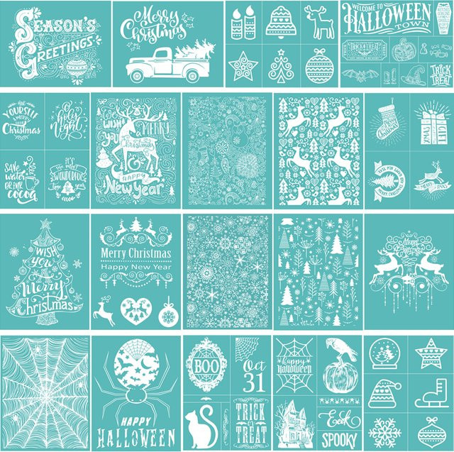 Wiederverwendbare selbstklebende Mesh Schablonen für DIY Textildruck und Handwerk, B/H: 21 x 28 cm - Bild 1