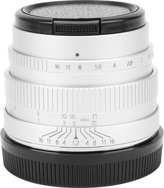 NEWYI 35mm F1.2 Porträt-Manuellobjektiv für Canon APS-C Kameras, Silber - Bild 1