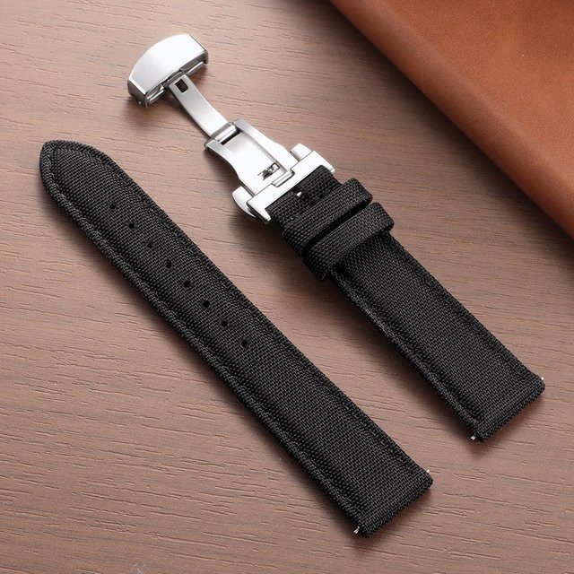 BY-house Uhrenarmband Segeltuch, Schwarz, 22mm, Unisex - Bild 1