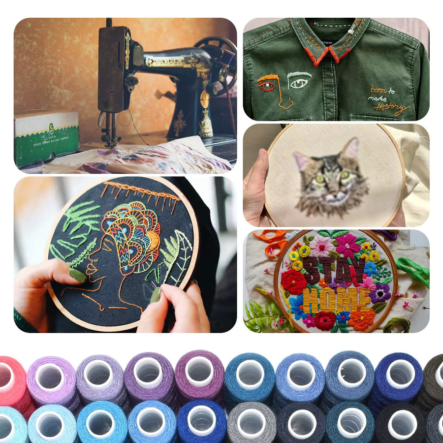 NOTIONSLAND Stickgarn-Set mit 39 Farben für Stickerei, Quilten und zum Hand- sowie Maschinennähen, Multicolour - Bild 6