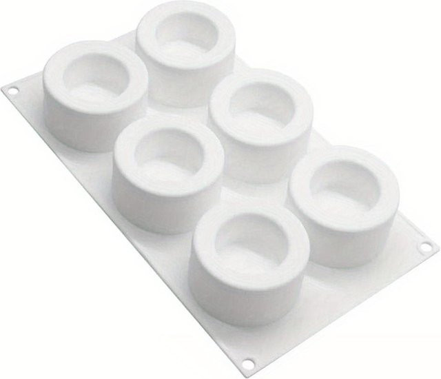 NATAWA 6-fach Konkave Cupcake-Form aus Silikon in Weiß für Muffins und Schokolade - Bild 1