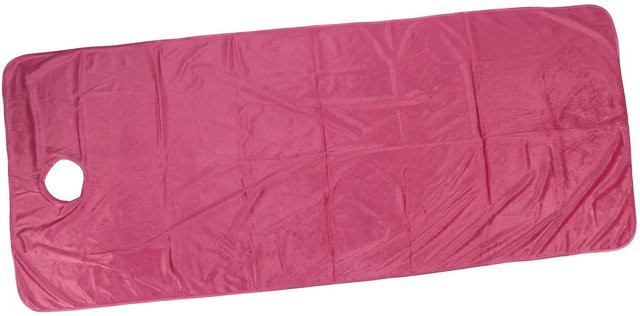 FunCouples Professionelle Massageliege mit Gesichtsaussparung aus verdicktem Kurzplüsch in Purpurrot und Pink - Bild 1