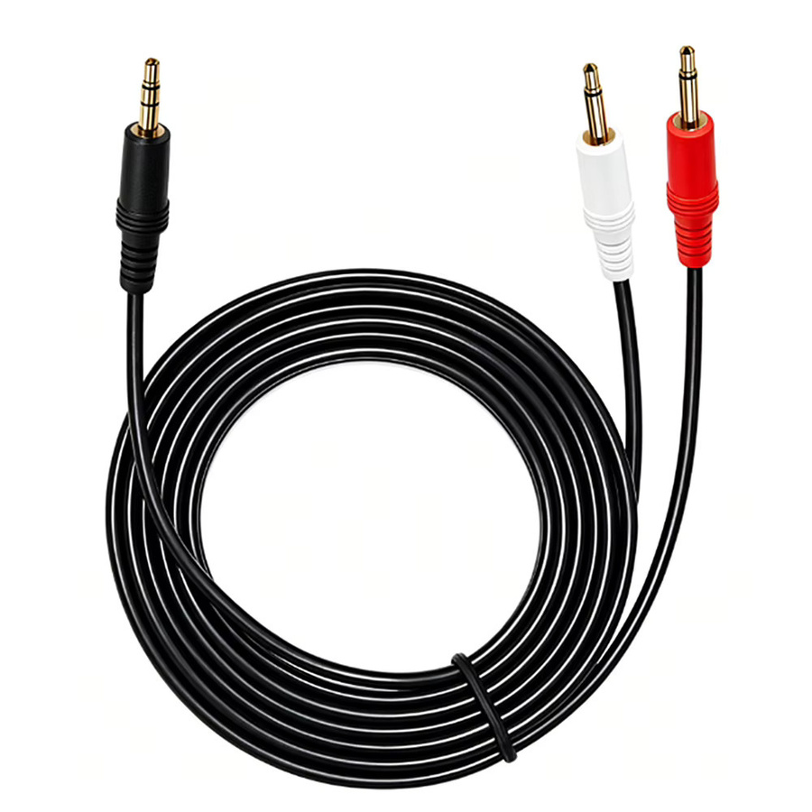 BSN Breakout-Kabel 3,5mm TRS Stereo-Stecker auf Dual 3,5mm TS Mono-Stecker, Rot/Weiß/Schwarz/Mehrfarbig - Bild 3