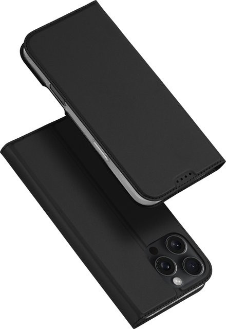 DUX DUCIS PU-Leder Klapphülle mit Kartenfach für iPhone 16e, iPhone 16 Pro Max, iPhone 16 Plus und iPhone 16 Pro in Schwarz oder Pink - Bild 1