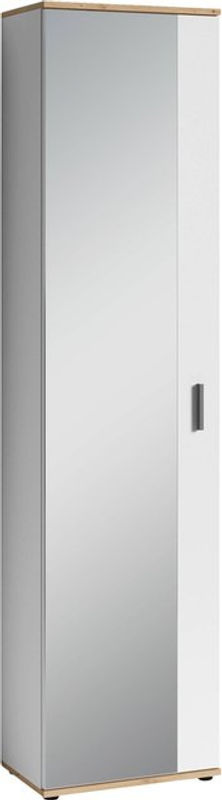 byLIVING Hochschrank JAKOB in Eiche und Weiß mit Spiegeltür und Regalböden, B/H/T: 49 x 196 x 30 cm - Bild 2