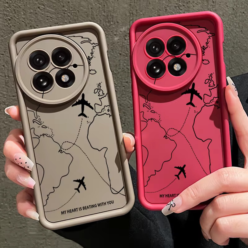 Stoßfeste TPU Handyhülle mit Air Route Muster für OnePlus 15 13 13T 12 13R 12R 11R 5G und OnePlus Nord 5 Ace 5 3 2 in Blau - Bild 2