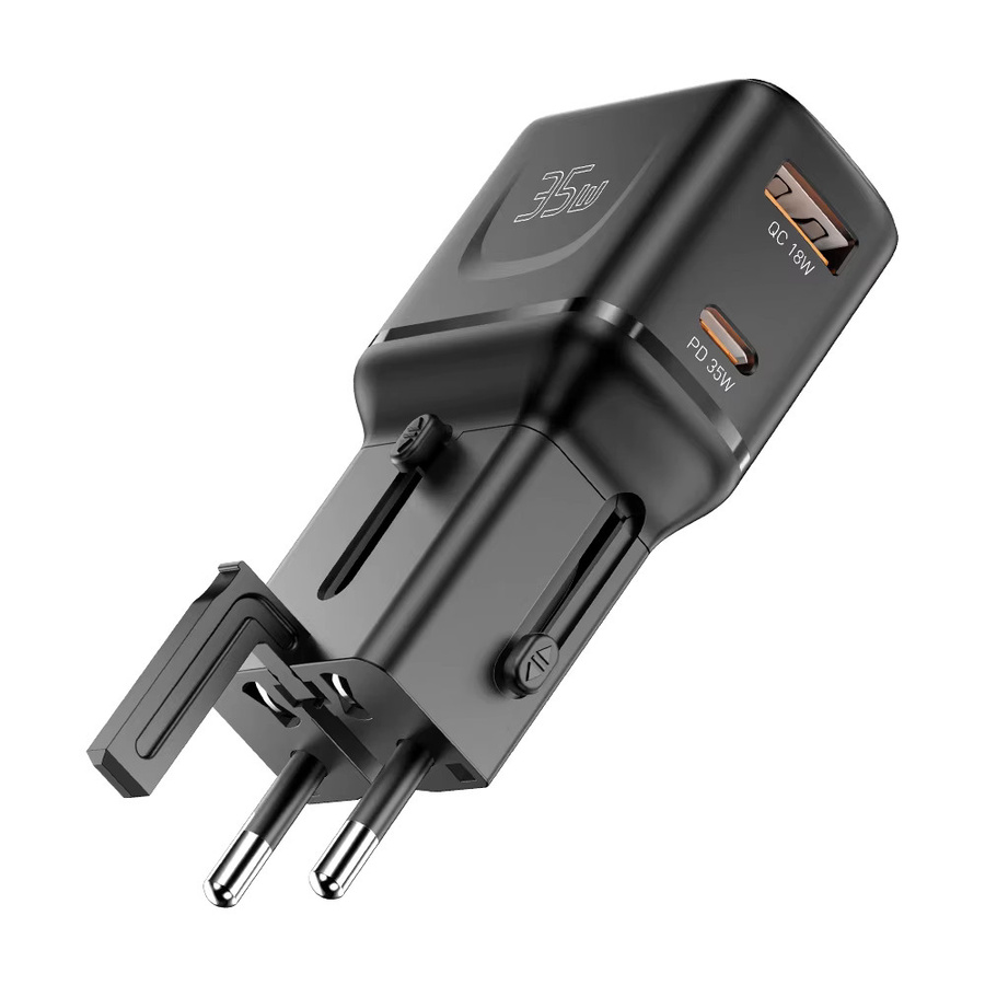 ESSAGER 35W GaN Ladegerät Dual Port Global Travel Adapter in Schwarz mit Multi-Protokoll-Schnellladung für Laptop und Smartphone - Bild 6